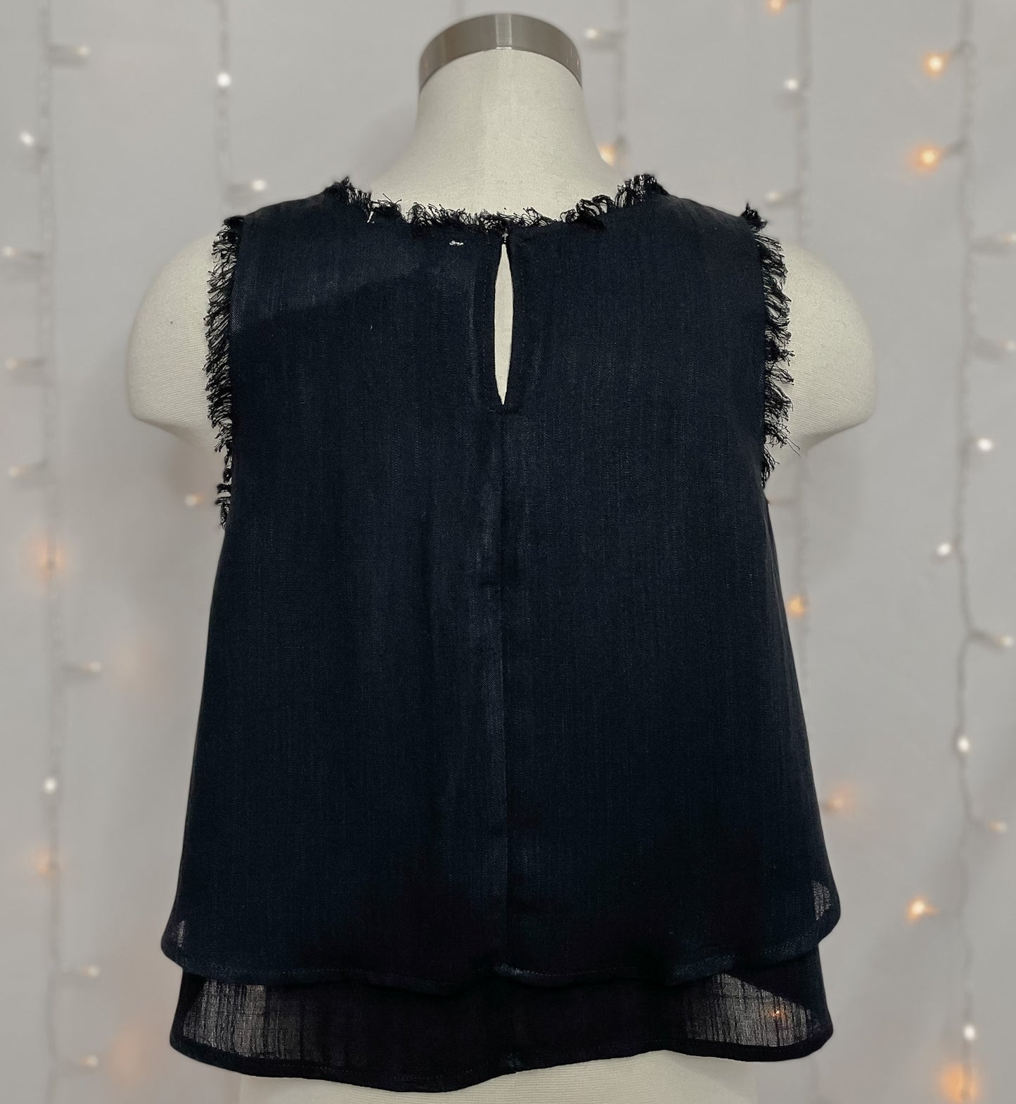 Black Fringe Blouse