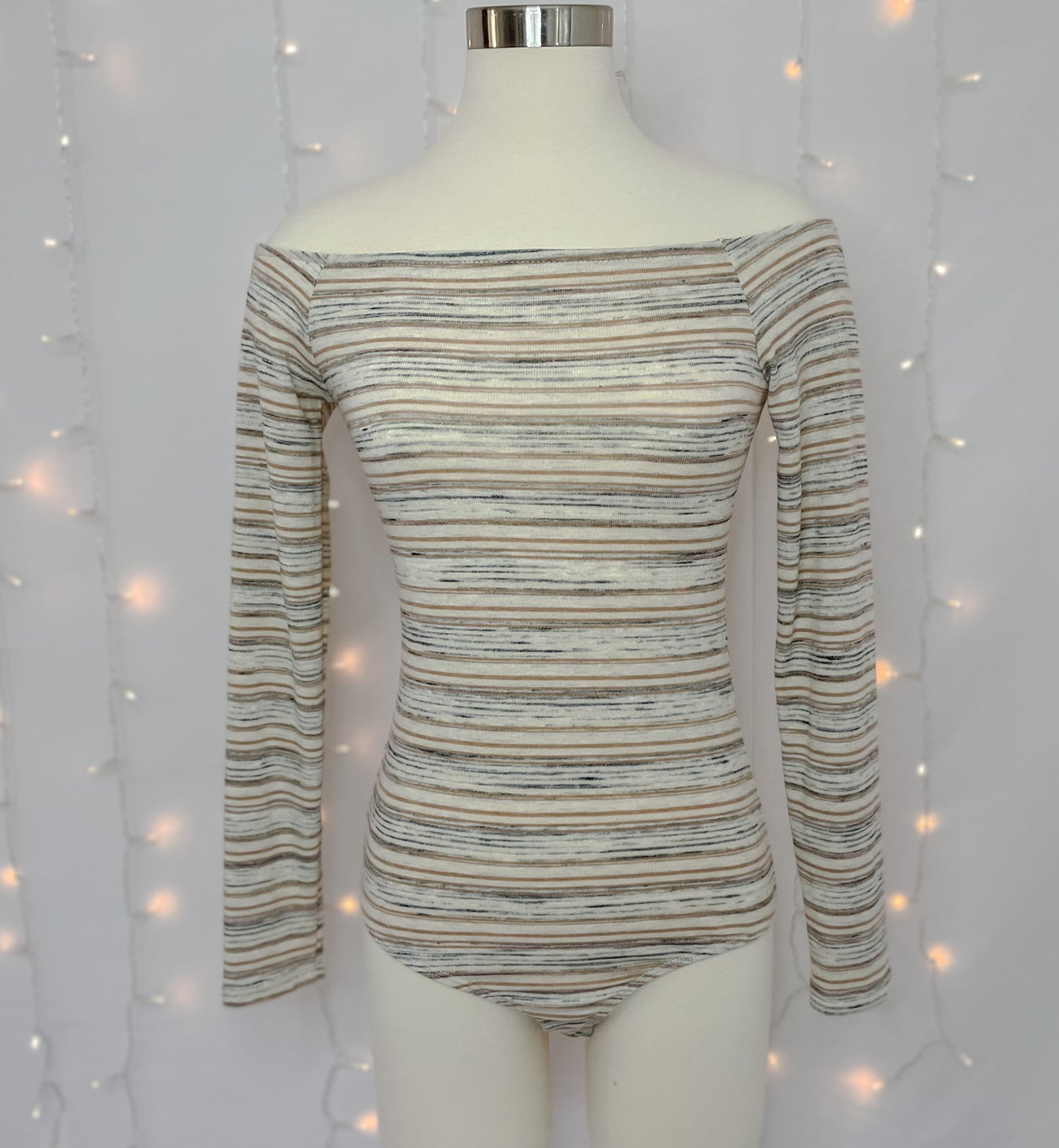 Stripe Off the Shoulder Bodysuit