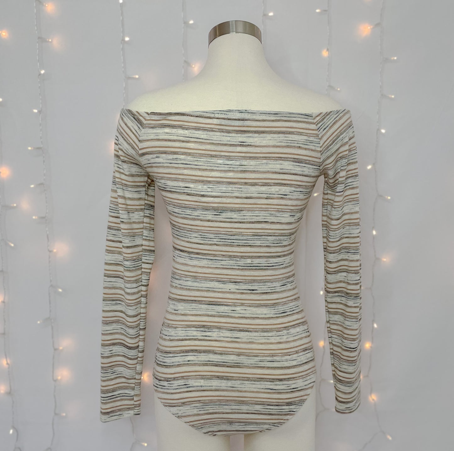 Stripe Off the Shoulder Bodysuit